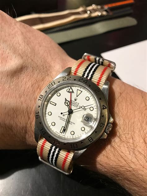 rolex red white and blue strap|rolex leather bracelet.